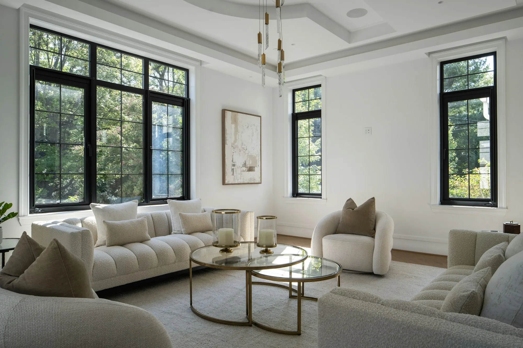 Quiet finished living room in a renovated home