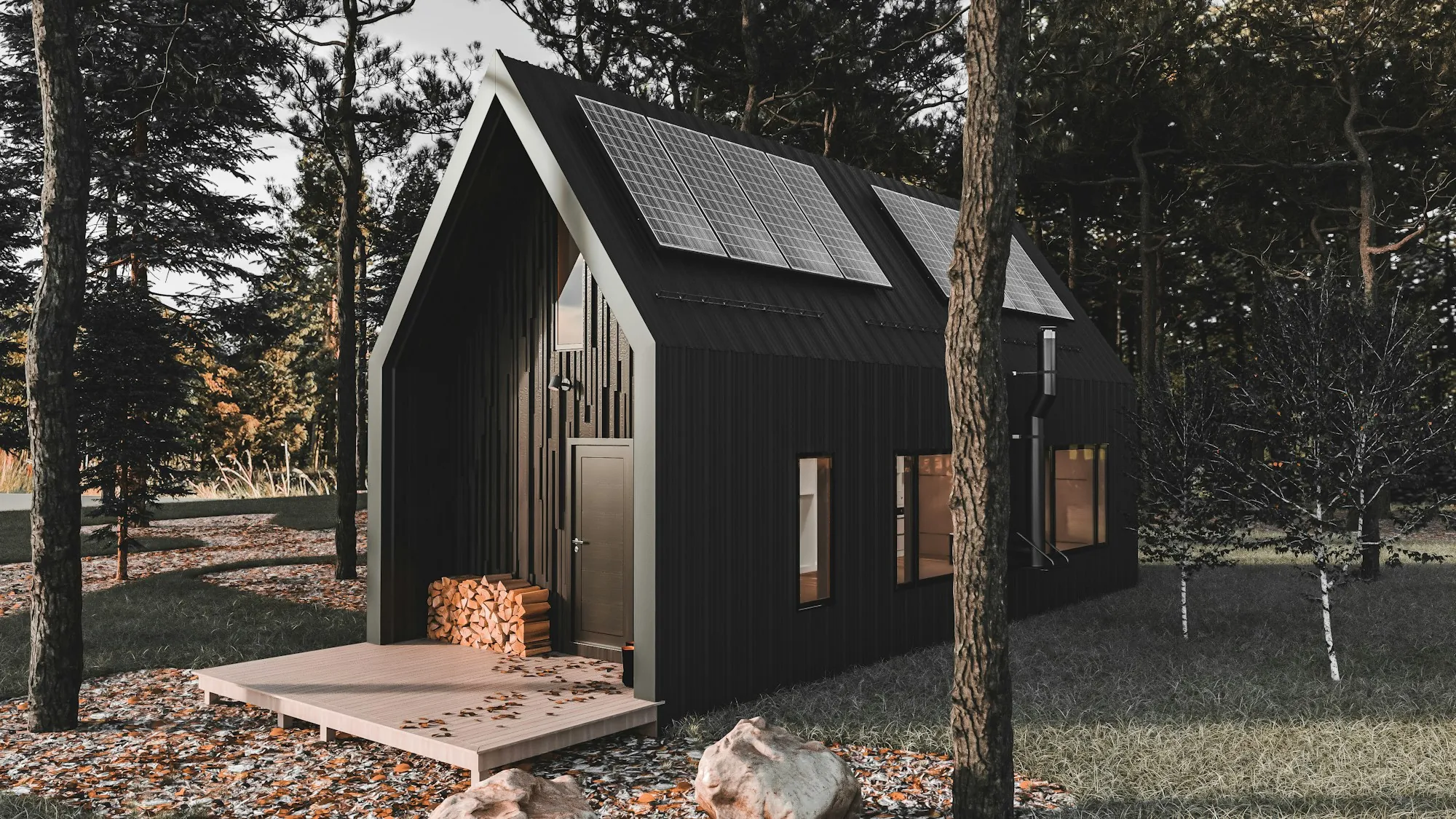 Small detached backyard cottage with its own porch and entry