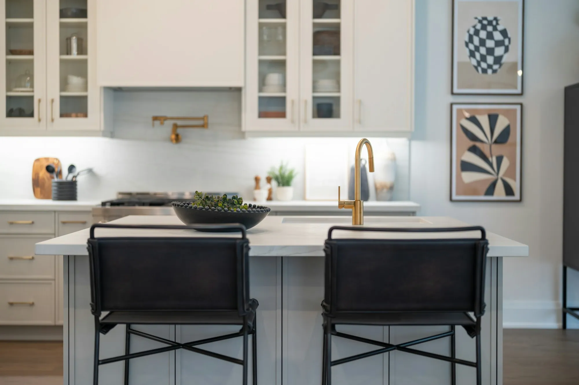 Kitchen mid-remodel with new base cabinets installed and counters pending